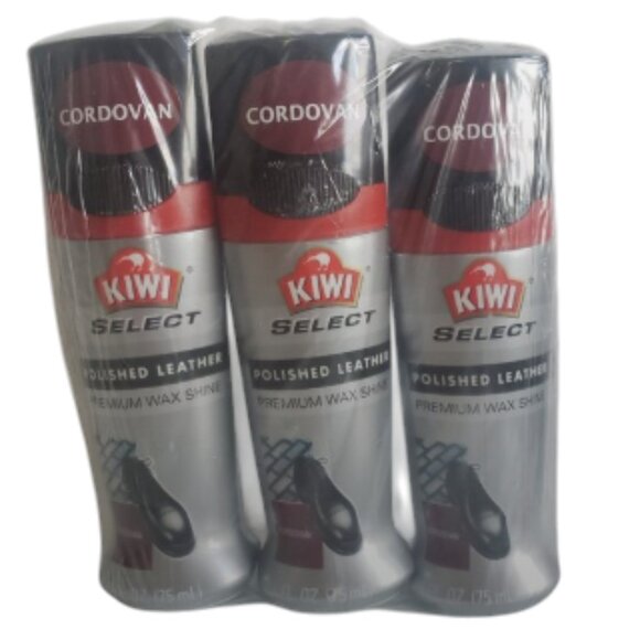 KIWI Shoe Boot Instant Polish Wax Shine Protect 2.5 FL OZ Pack of 3 Cordovan - Picture 1 of 13